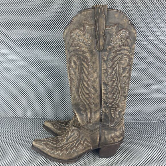 Dan Post Heather Cowboy Boots Womens 9 M Brown Leather Western Made In Mexico - Picture 2 of 16